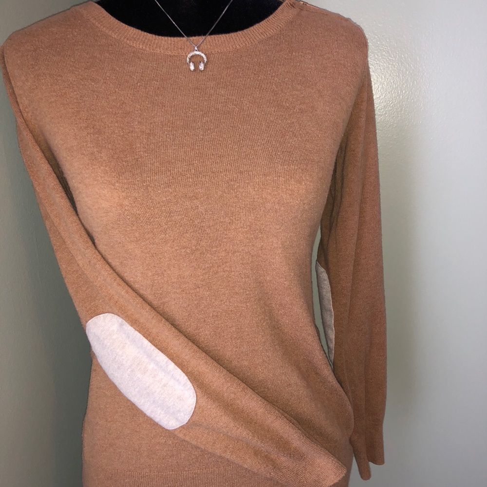 Banana Republic Tan sweater with elbow detail